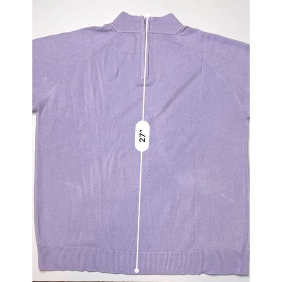 Draper's and Damon's Soft Spun Acrylic Mock Neck SS Lilac Sweater sz XL Everyday - Picture 7 of 9
